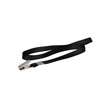 Cordao P/Cracha Tecido Preto C/Jacare