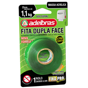 Fita Dupla Face Fixa Pro Massa 24mmx2m
