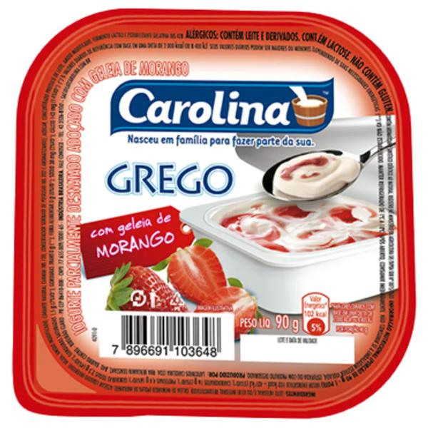 Iogurte Grego Carolina 90g Morango