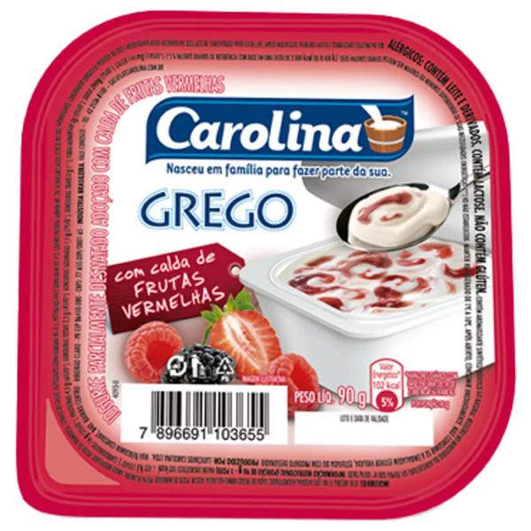 Iogurte Grego Carolina 90gr Frutas Vermelhas