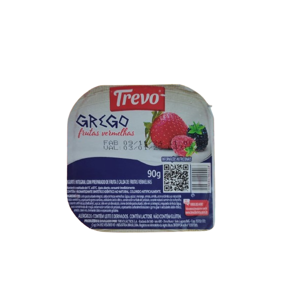 Iogurte Grego Frutas Vernelhas Trevo 90g