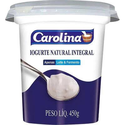 Iogurte Natural Integral Carolina 450g