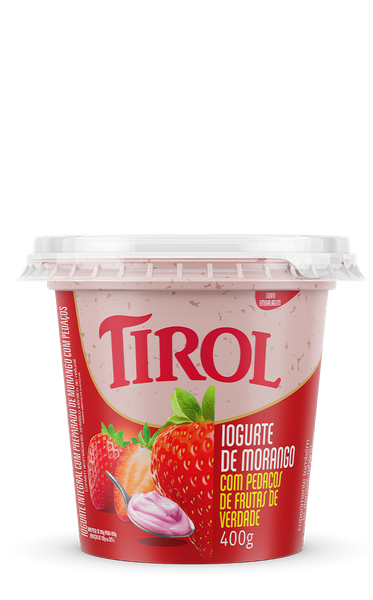 Iogurte Pedacos Morango Tirol 500g
