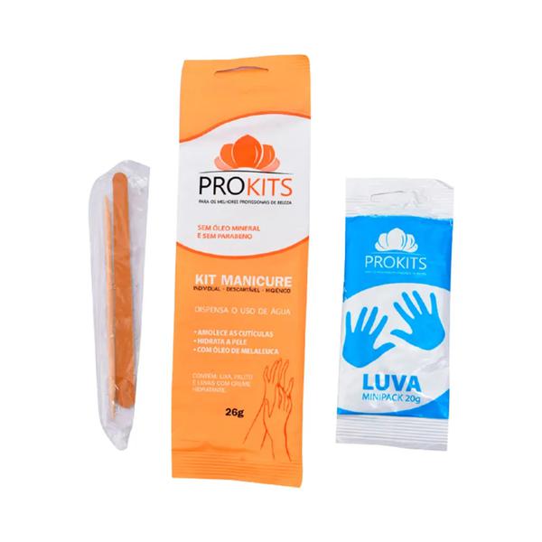 Kit Manicure Lixa/ Palito/ Luvas Prokits 26g