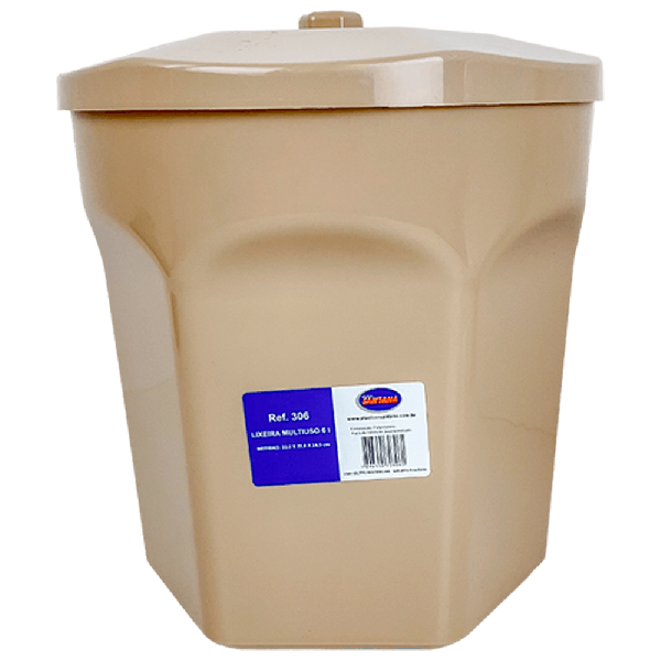 Lixeira Sextavada Tons Neutros 6lt