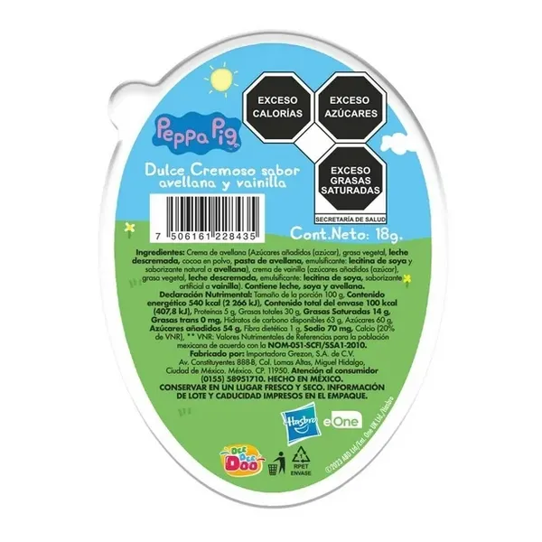 Ovo Creme Peppa Pig Dee Doo 18gr