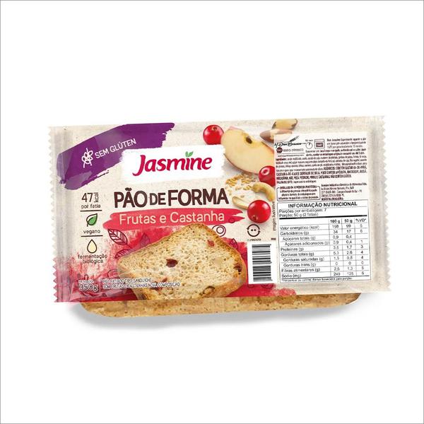 Pao S/Gluten Castanha Jasmine 350gr