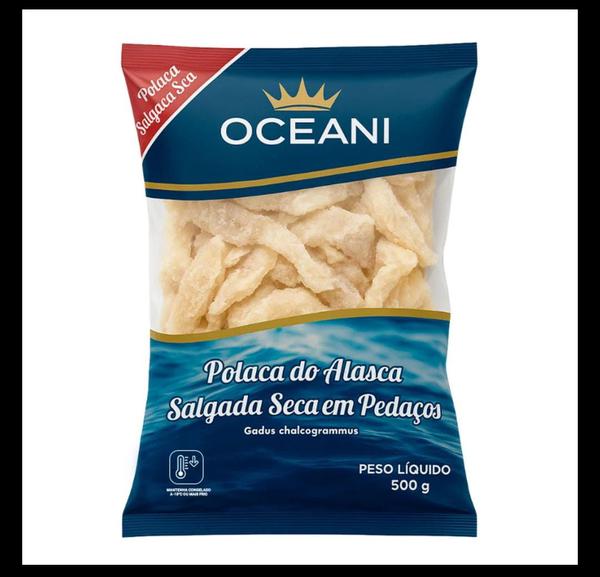 Peixe Pollock Salgado Pedaco Oceani 500g