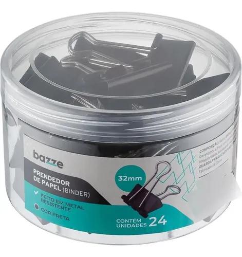 Prendedor De Papel Bazze Binder Preto 32mm