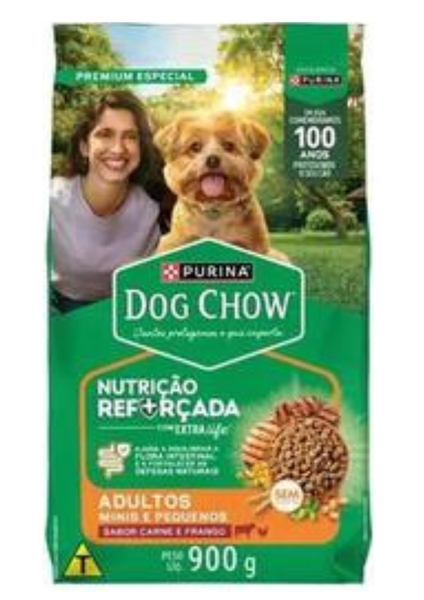 Racao P/Caes Dog Chow Ad Rac Med Grd car fra 900gr