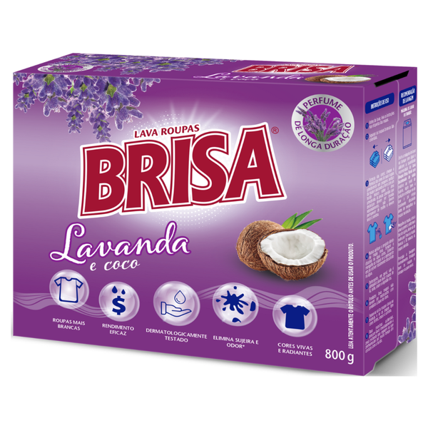 Sabao Po Lavanda e Coco 800gr Brisa Cx