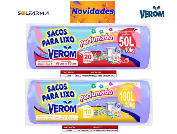 Saco De Lixo Perfumado Verom 50lt C/20