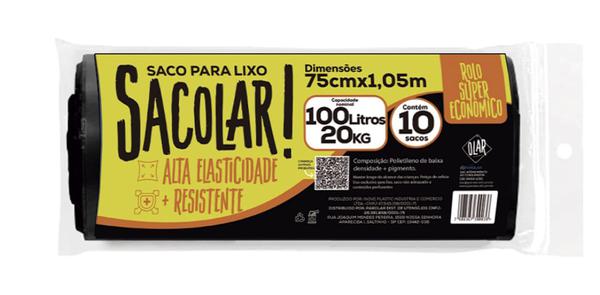 Saco De Lixo Rolo 100lt C/10 Sacolar