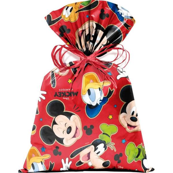 Saco Metalizado Mickey Friendship 45x30cm