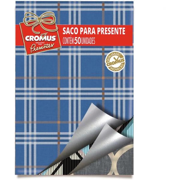 Saco p Presente Metal 30x44 Sort Estamp