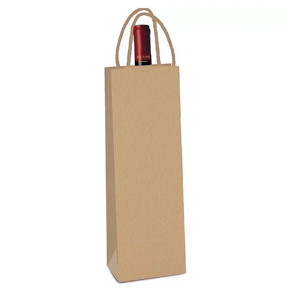 Sacola P/Garrafa C/Fecha Wine 35x13x8cm