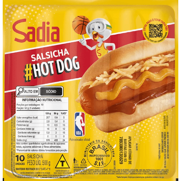 Salsicha Hot Dog Sadia 500gr