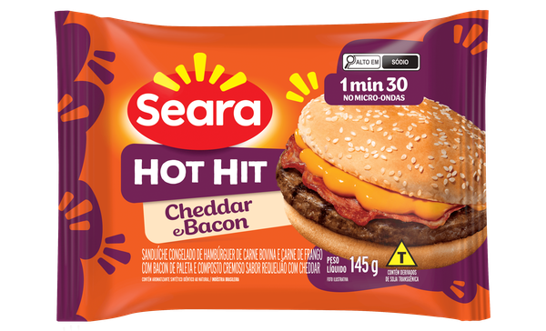Sanduiche Hot Hit Bac C/Ched Seara 145gr