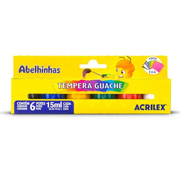 Tinta Guache C/6 Cores Acrilex 15ml