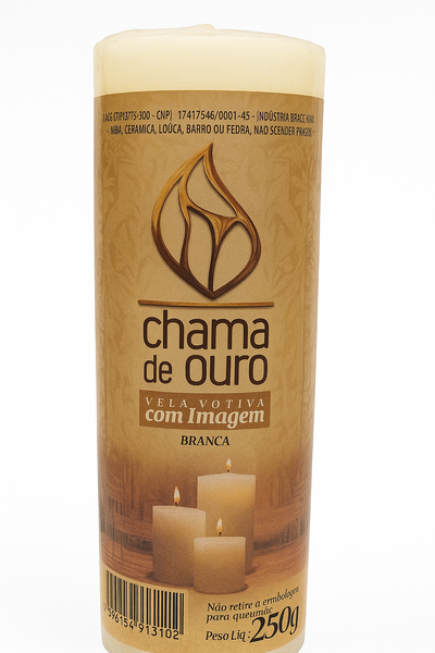 Vela Chama De Ouro Votiva Com Imagem