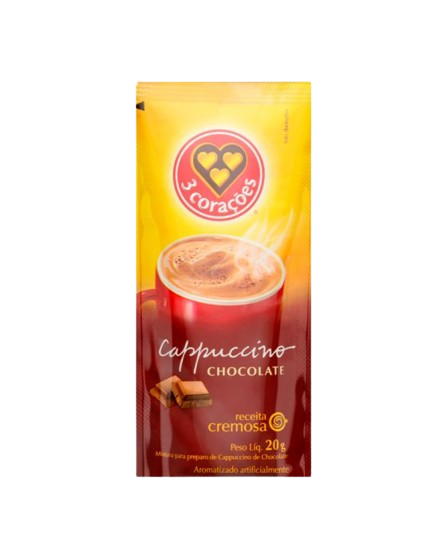 CAFE CAPPUCCINO 3 CORACOES CHOCOLATE QUENTE SH 20G