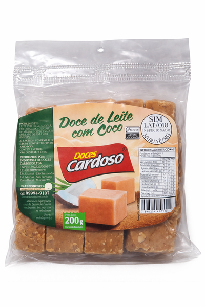DOCE DE LEITE CARDOSO C/COCO TABLETE 200G