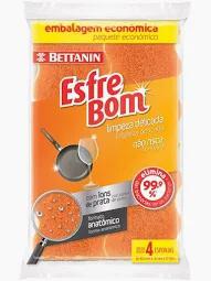 ESPONJA ESFREBOM LIMPEZA DELICADA C/4UN