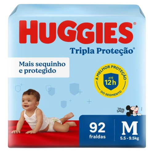 FRALDA DESCARTAVEL HUGGIES T. PROT HIPER M 92UN