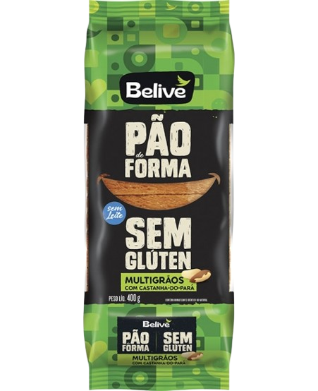 PAO DE FORMA MULTIGRAOS BELIVE S/GLUTEN 400G