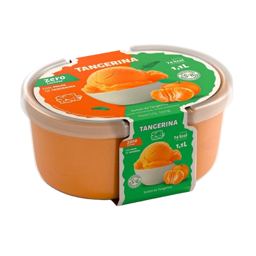 POTE SORVETE SOL E NEVE ZERO LACT TANGERINA 1,1L