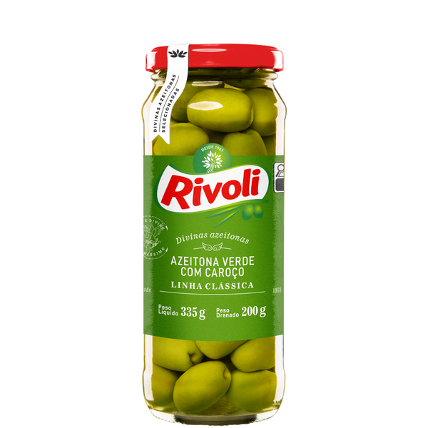 AZEITONA VERDE C/CAROÇO RIVOLI 200G