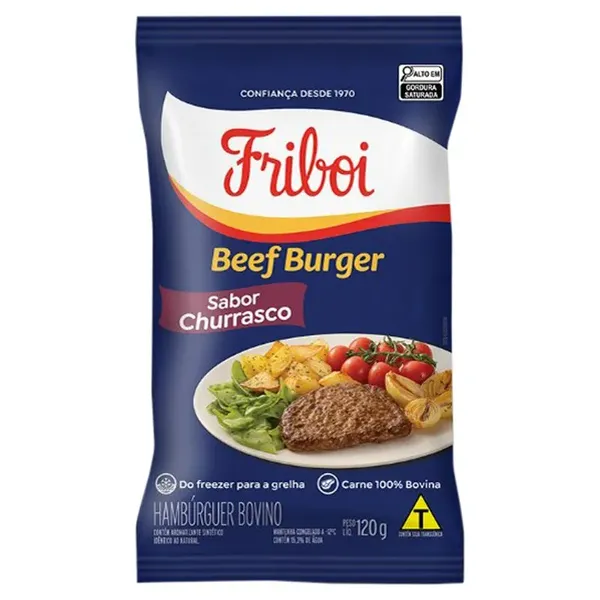 BEEF BURGER BOVINO C/CHURRASCO FRIBOI 120G