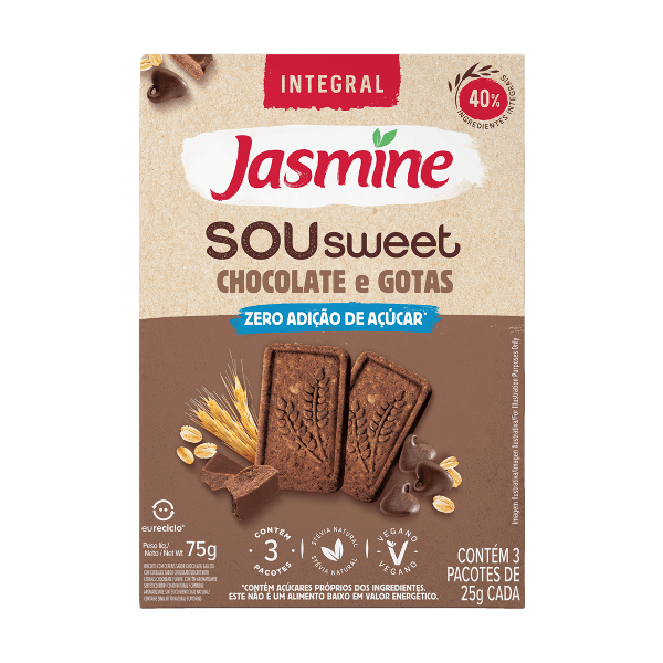 BISCOITO JASMINE 25G ZERO CHOC