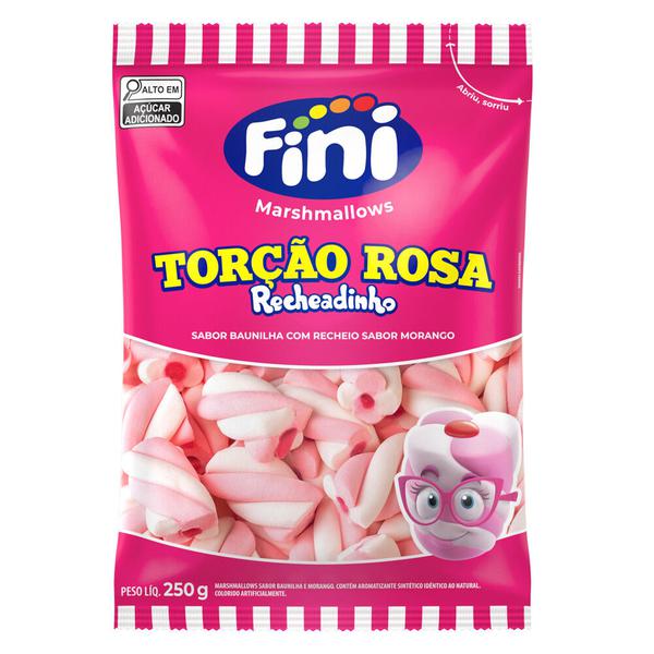 MARSHMALLOW FINI TORÇAO RECH ROSA 250G