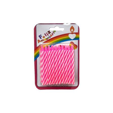 VELA PALITO PREMIUN ROSA C/20
