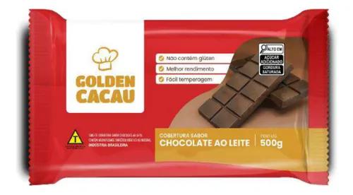 CHOCOLATE COBERTURA  AO LEITE  GOLDEN CACAU 500G