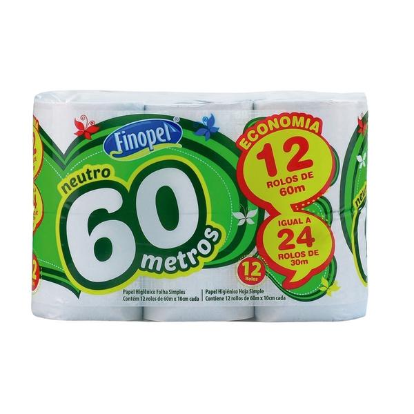 PAPEL HIGIENICO FINOPEL FOLHA DUPLA 60M C 12