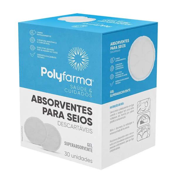 ABSORVENTE SEIOS POLYFARMA 30UN DESCART