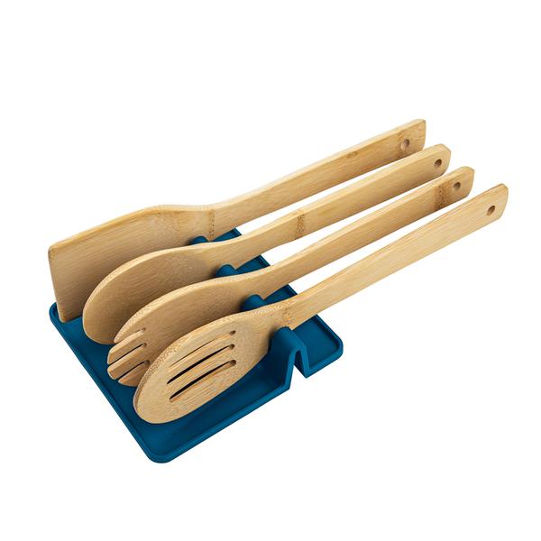 DESCANSO PARA 4 UTENSILIOS SILICONE AZUL