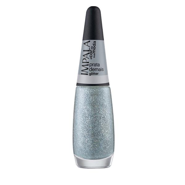ESMALTE IMPALA GLITTER PRATA DEMAIS