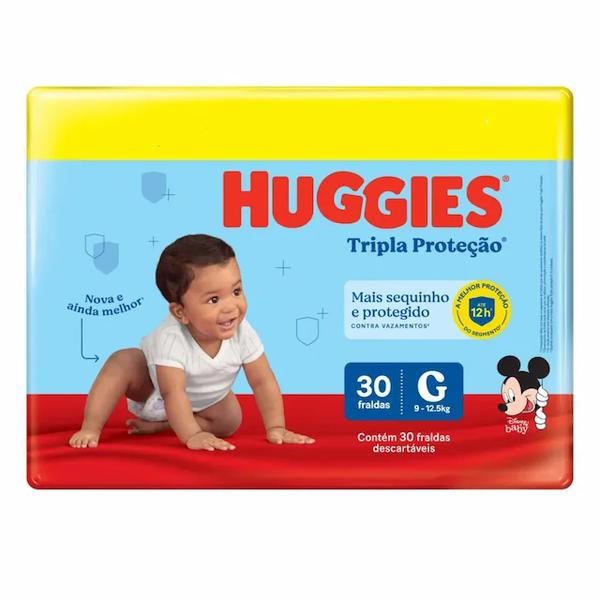 FRALDA HUGGIES G 30UN TRIPLA PROT
