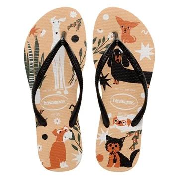 HAVAIANAS PETS SLIM 27/28 DOURADO PRETO