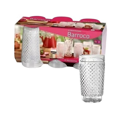JOGO COPO VIDRO WHEATON 320ML BARROCO