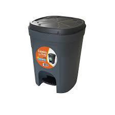 LIXEIRA ANTARES 15,0L PLAST C/ PED CINZA