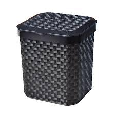 LIXEIRA PIA RATTAN 5L PLAST C/TAMPA PRET