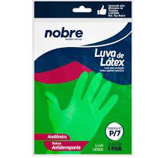 LUVA BORRACHA LATEX NOBRE P SL VERDE CA