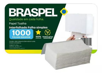 PAP TOALHA BRASPEL 20X20 CELULOSE