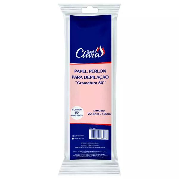 PAPEL DEPILACAO PERLON SANTA CLARA 50UN