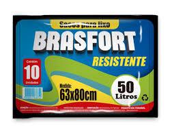 SACO LIXO ARTPLAST BRASFORT 50L PRT