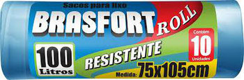 SACO LIXO BRASFORT 100L ROLO PRT
